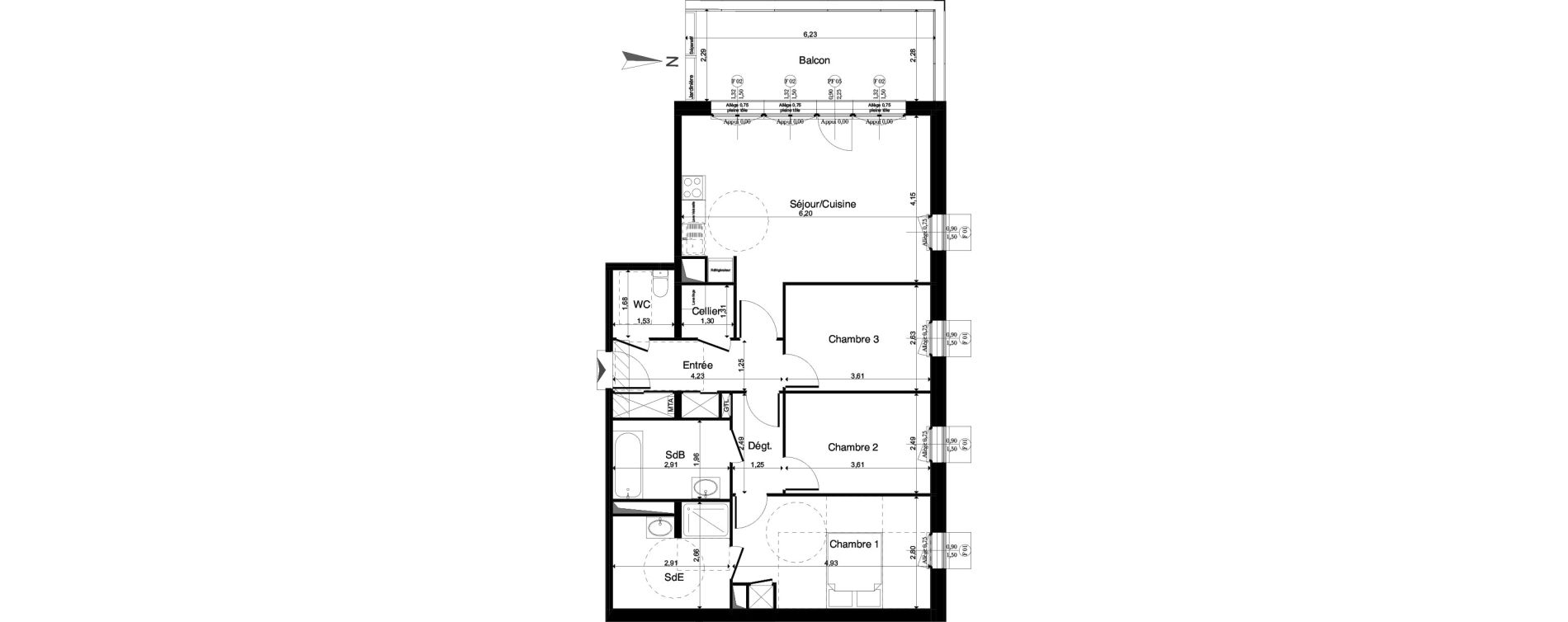 Appartement T4 de 86,12 m2 &agrave; La Riche Louis xi