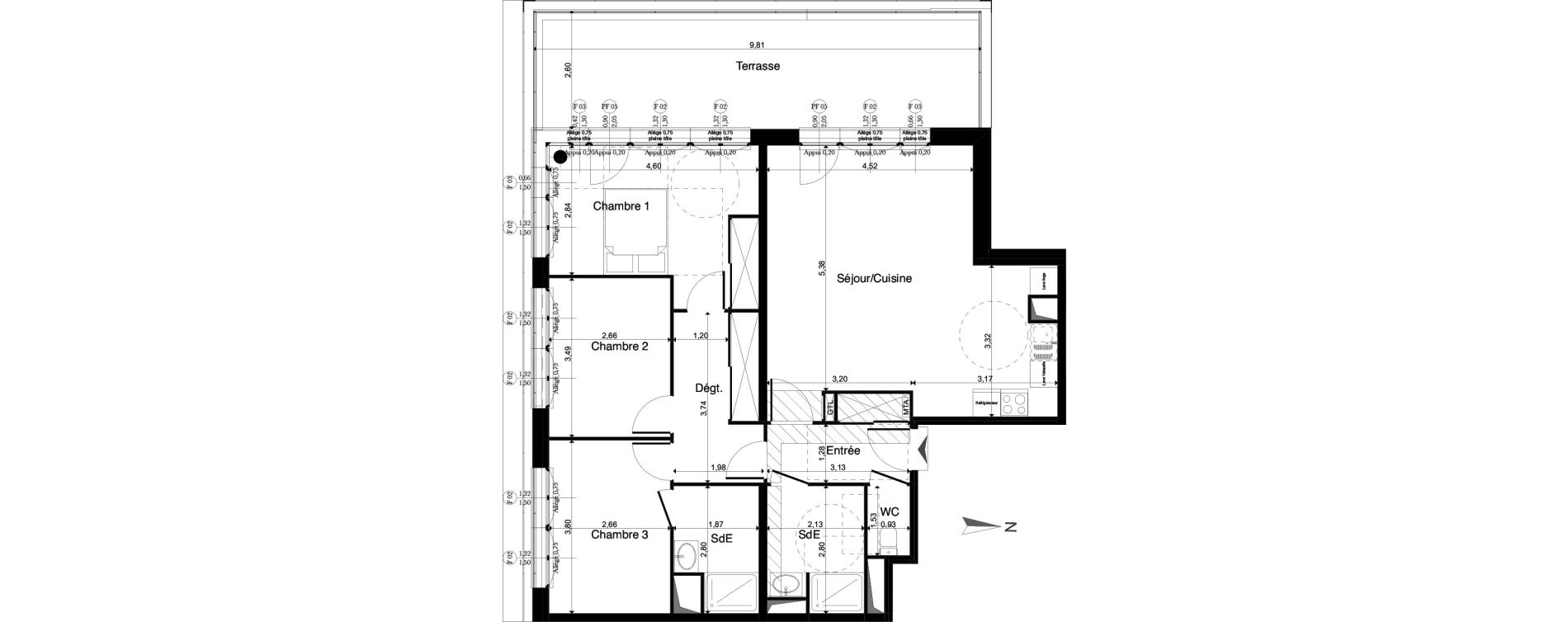 Appartement T4 de 89,48 m2 &agrave; La Riche Louis xi