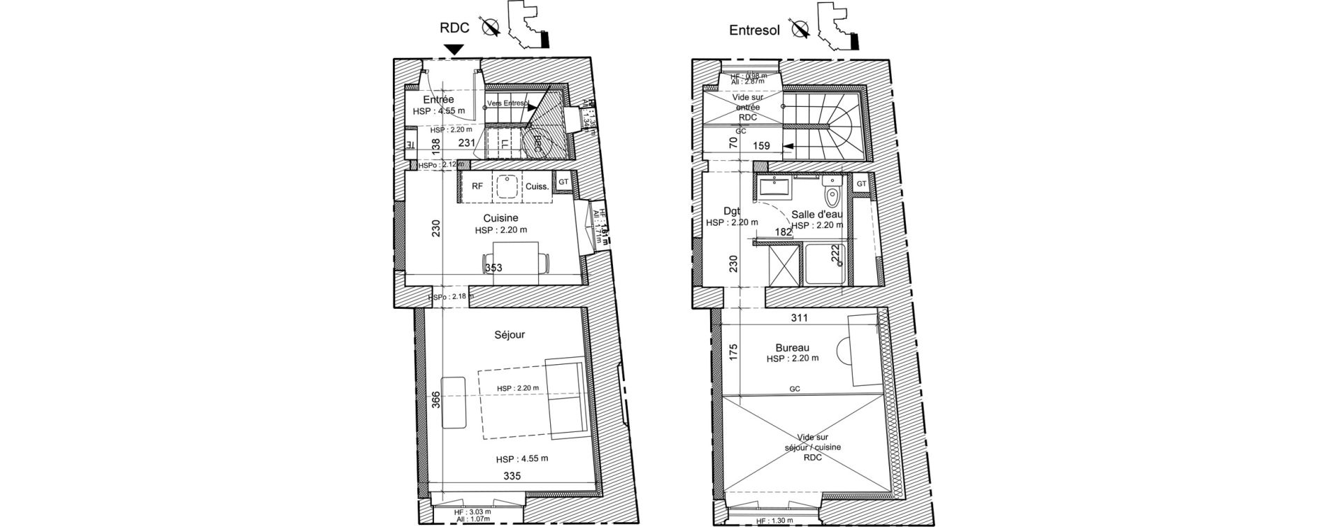 Duplex T1 de 36,40 m2 &agrave; Loches Centre