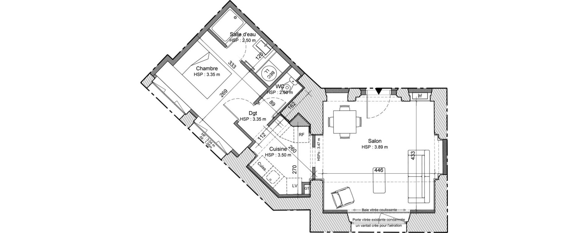 Appartement T2 de 43,50 m2 &agrave; Loches Centre