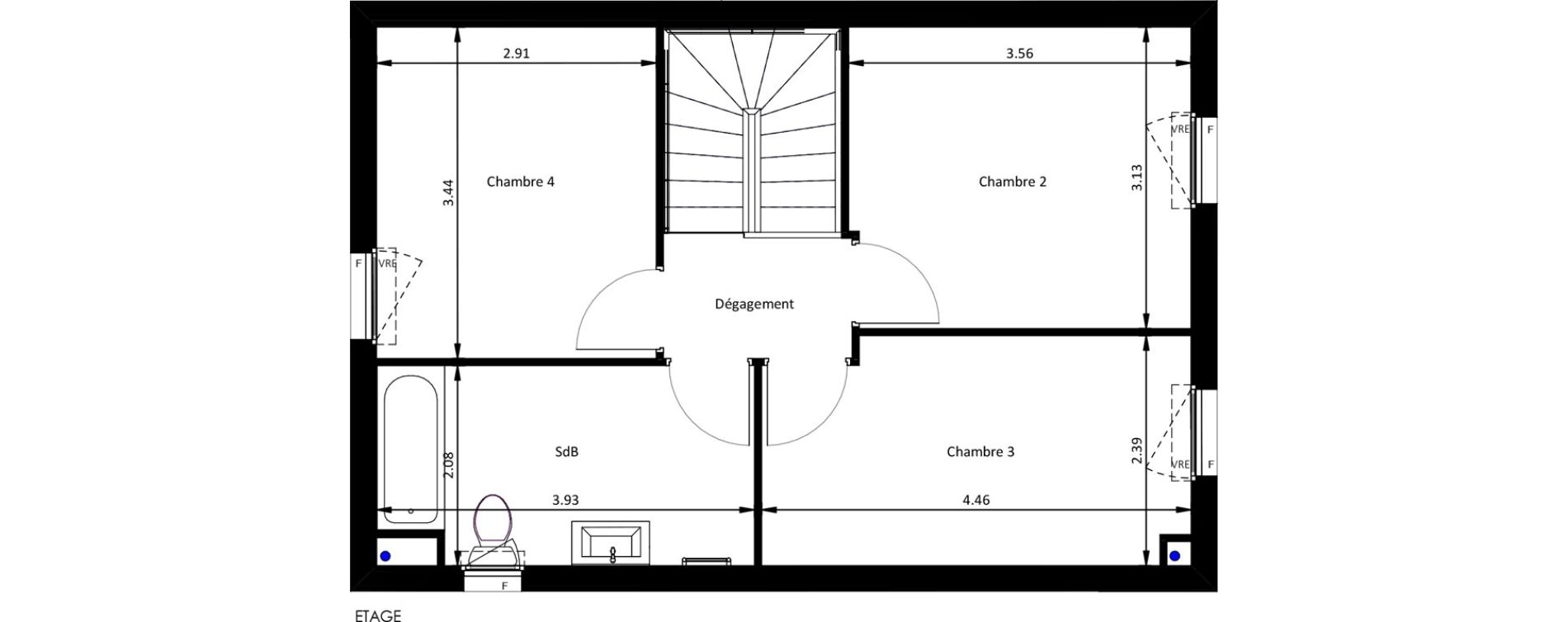 Maison T5 de 97,05 m2 &agrave; Mettray Centre