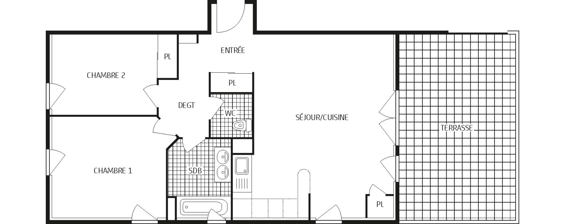 Appartement T3 de 62,41 m2 &agrave; Montbazon Centre