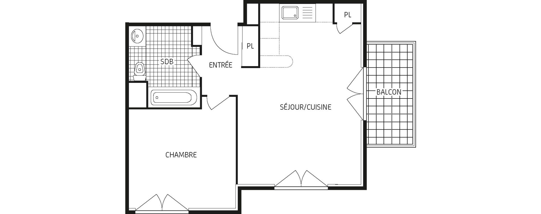 Appartement T2 de 42,74 m2 &agrave; Montbazon Centre