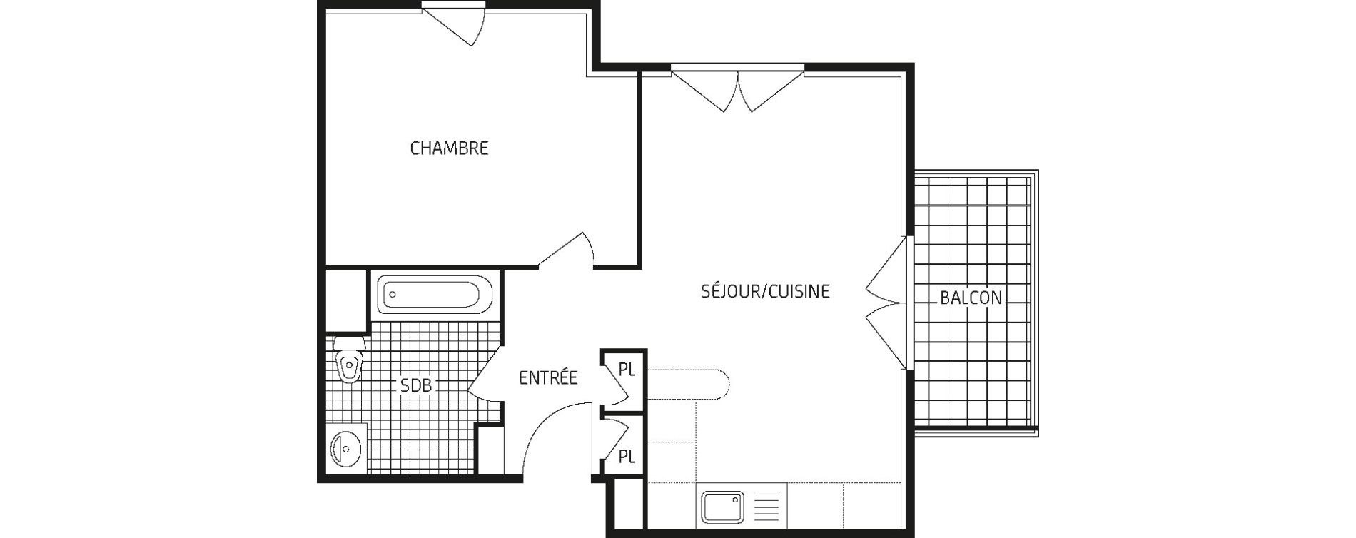 Appartement T2 de 40,07 m2 &agrave; Montbazon Centre
