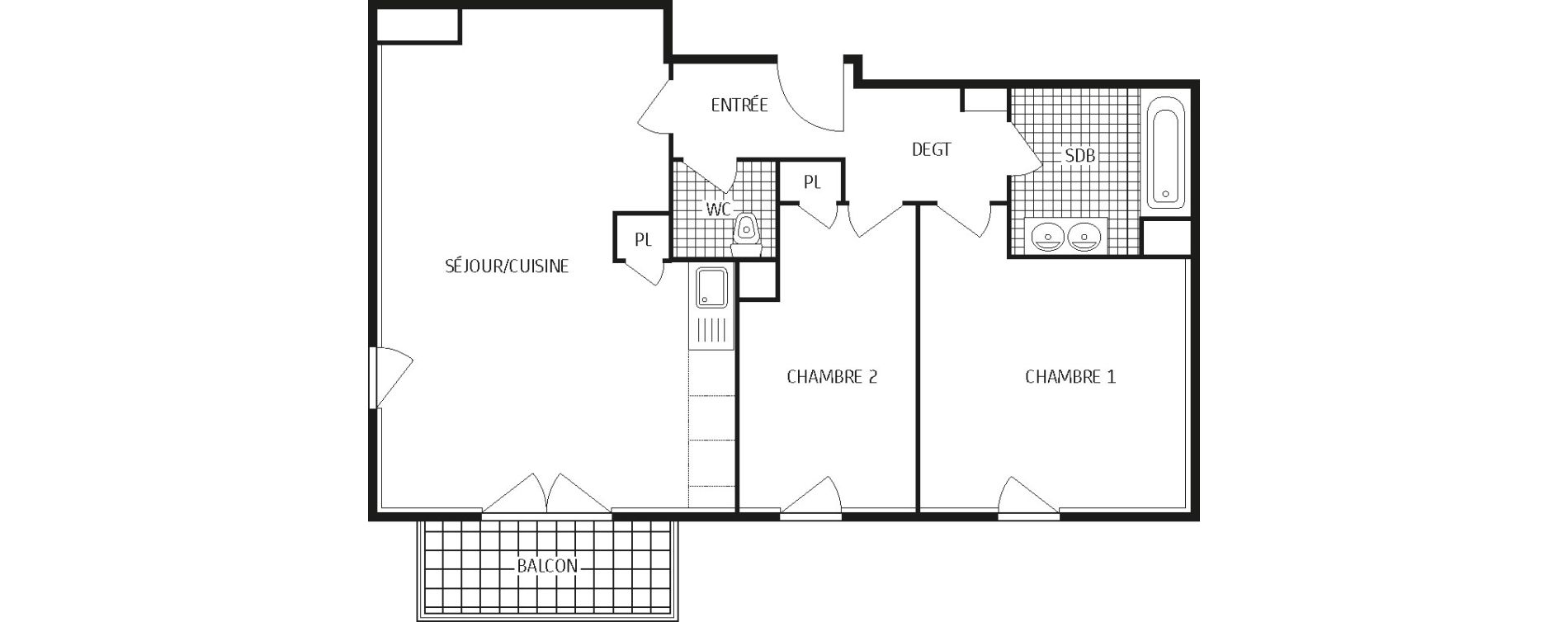 Appartement T3 de 60,44 m2 &agrave; Montbazon Centre