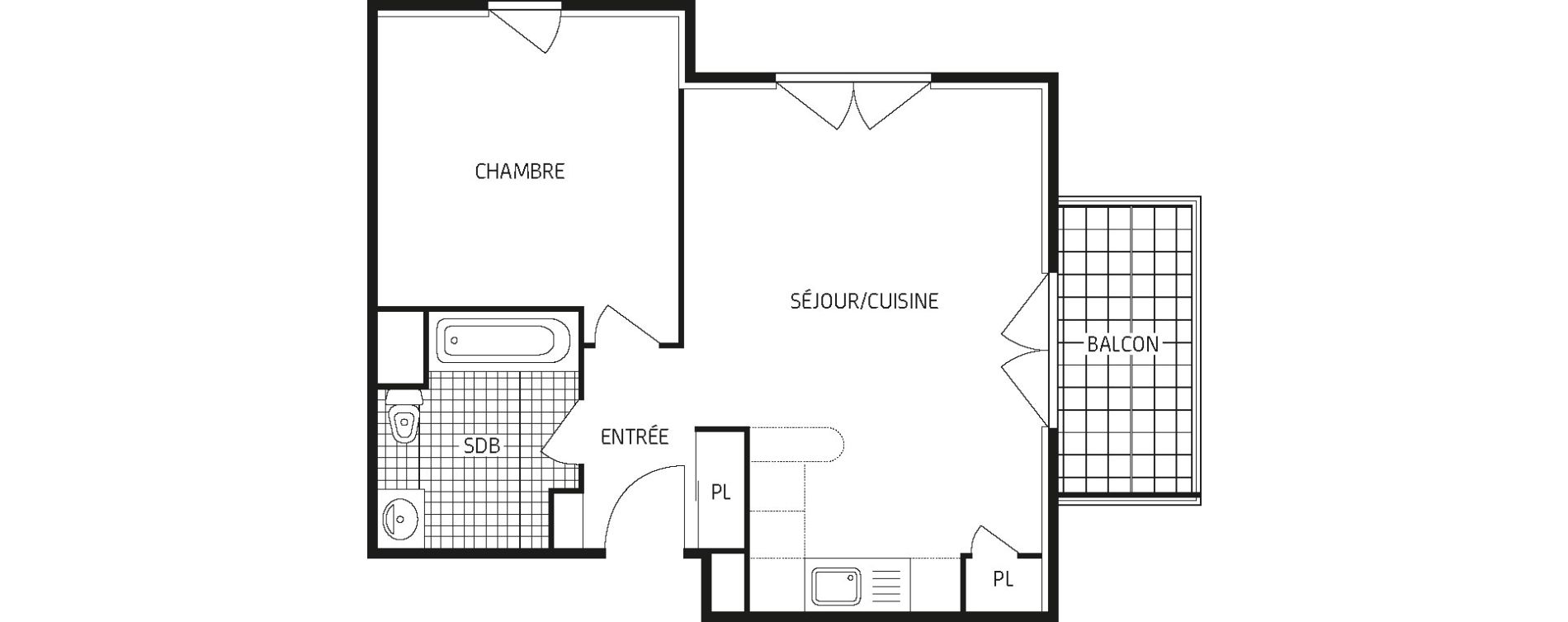 Appartement T2 de 42,25 m2 &agrave; Montbazon Centre