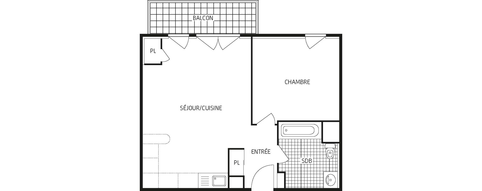 Appartement T2 de 42,92 m2 &agrave; Montbazon Centre