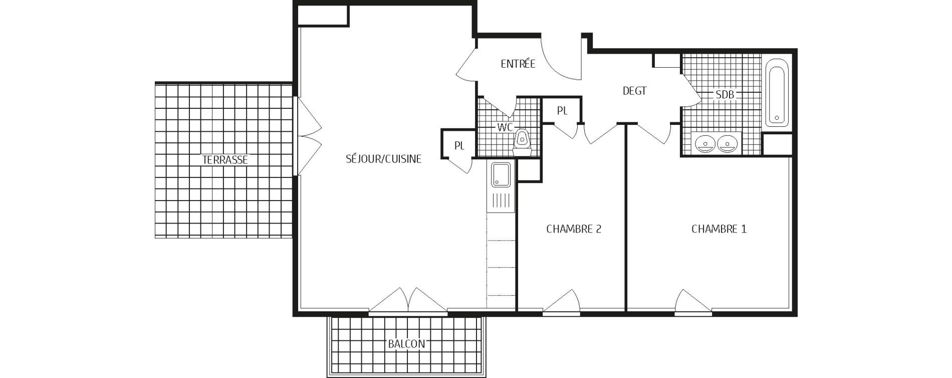 Appartement T3 de 61,51 m2 &agrave; Montbazon Centre