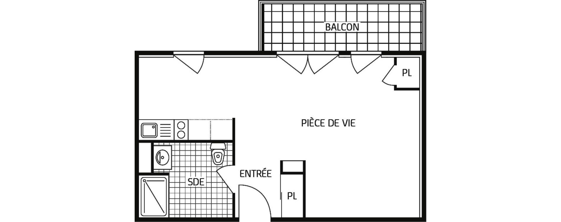 Appartement T1 bis de 33,36 m2 &agrave; Montbazon Centre