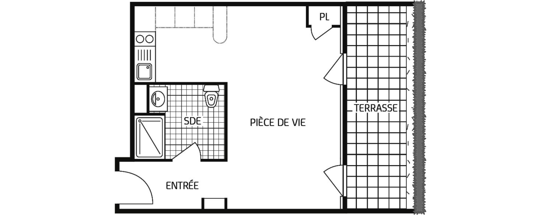 Appartement T1 bis de 30,48 m2 &agrave; Montbazon Centre