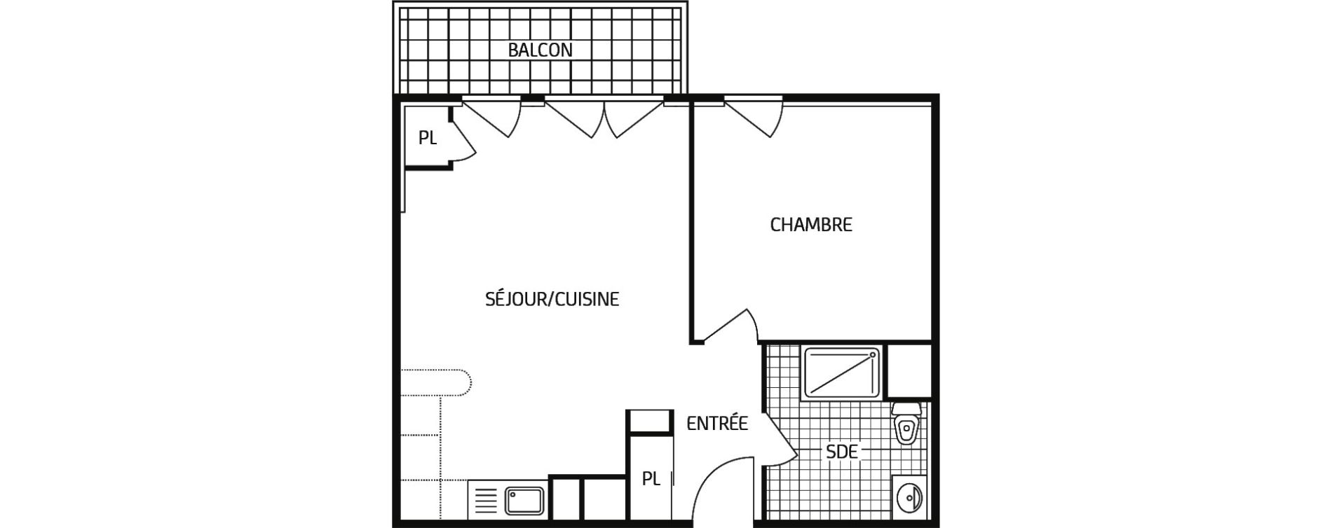 Appartement T2 de 43,76 m2 &agrave; Montbazon Centre