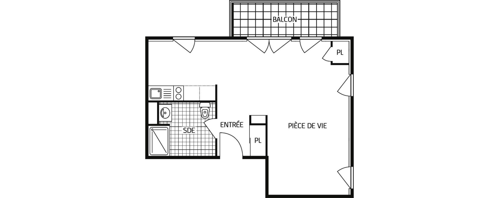 Appartement T1 bis de 38,18 m2 &agrave; Montbazon Centre