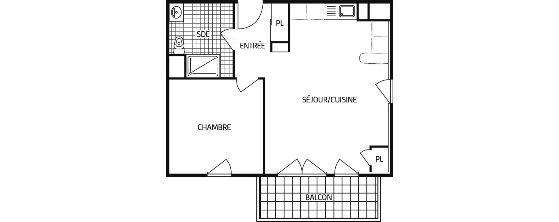 Appartement T2 de 44,56 m2 &agrave; Montbazon Centre
