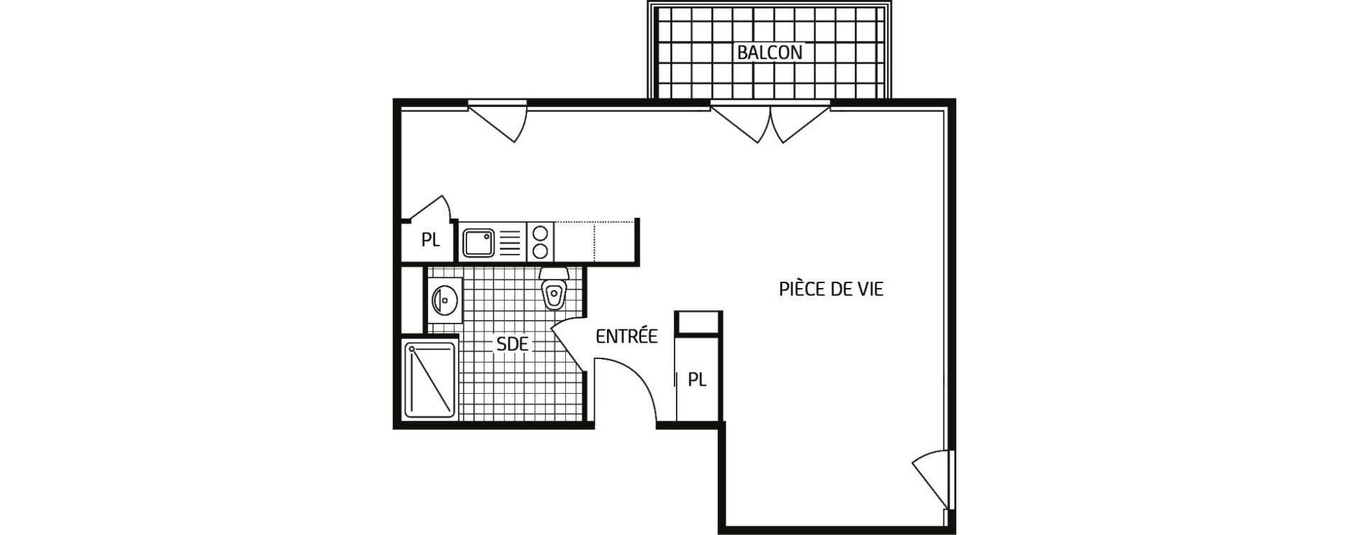 Appartement T1 bis de 38,04 m2 &agrave; Montbazon Centre