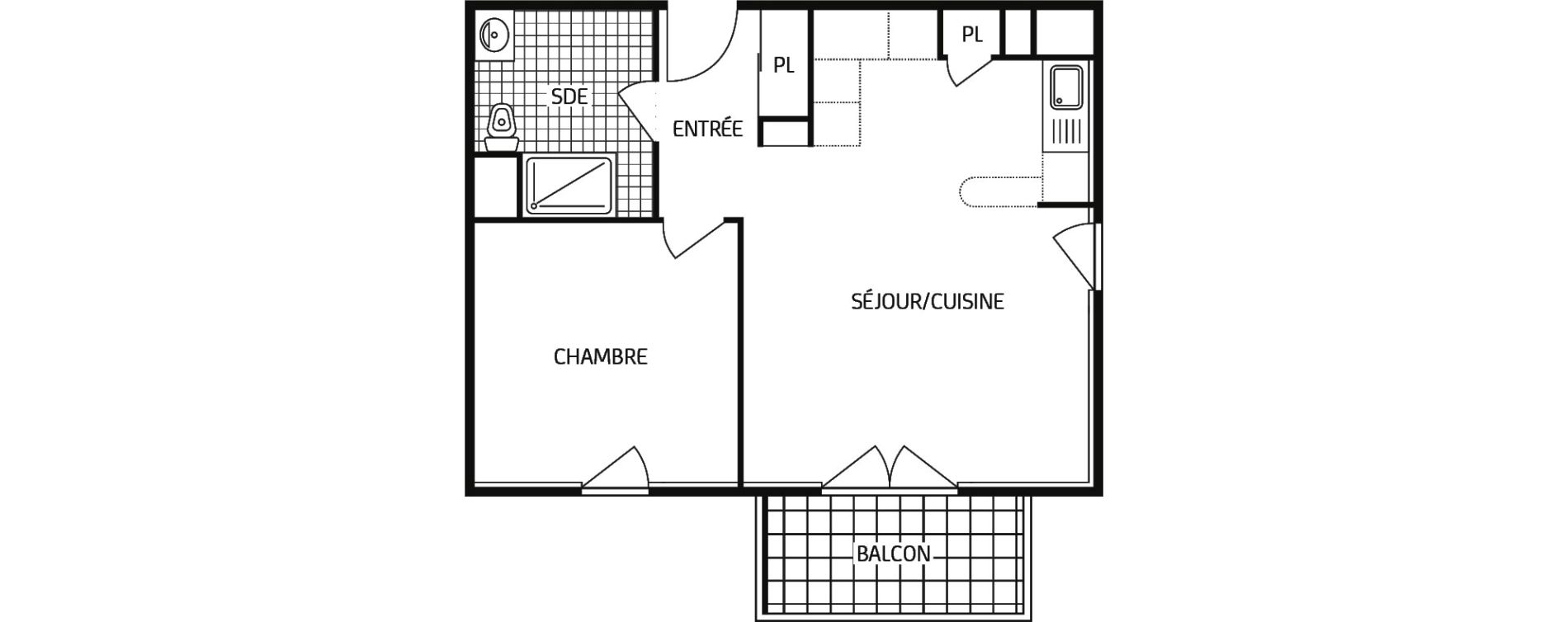 Appartement T2 de 44,53 m2 &agrave; Montbazon Centre