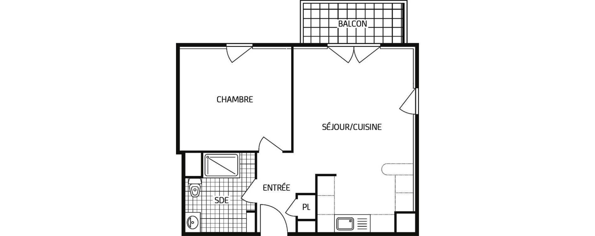 Appartement T2 de 41,70 m2 &agrave; Montbazon Centre