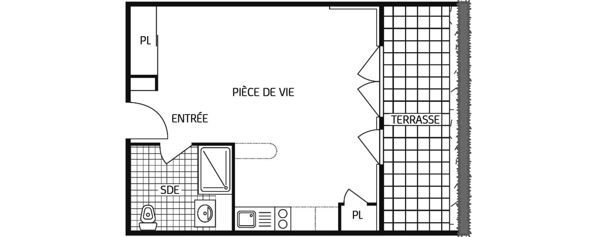 Appartement T1 bis de 31,71 m2 &agrave; Montbazon Centre