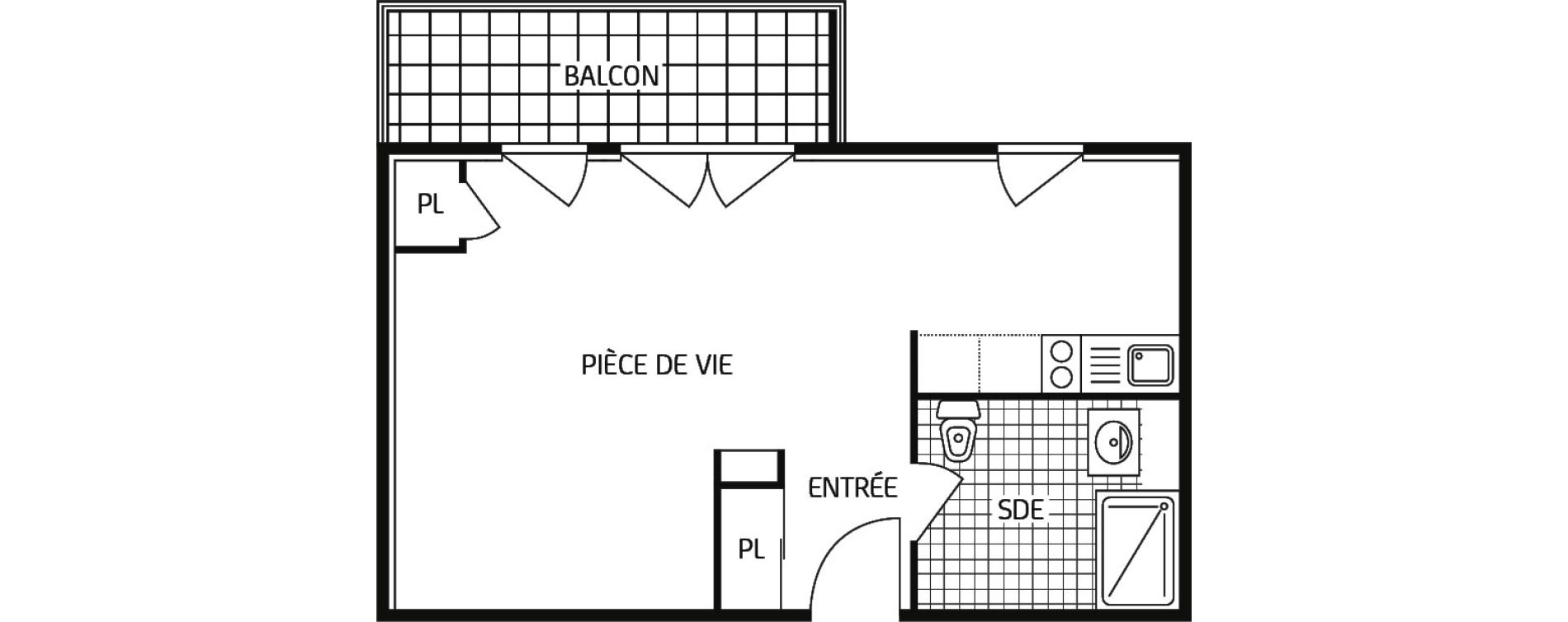 Appartement T1 bis de 33,36 m2 &agrave; Montbazon Centre