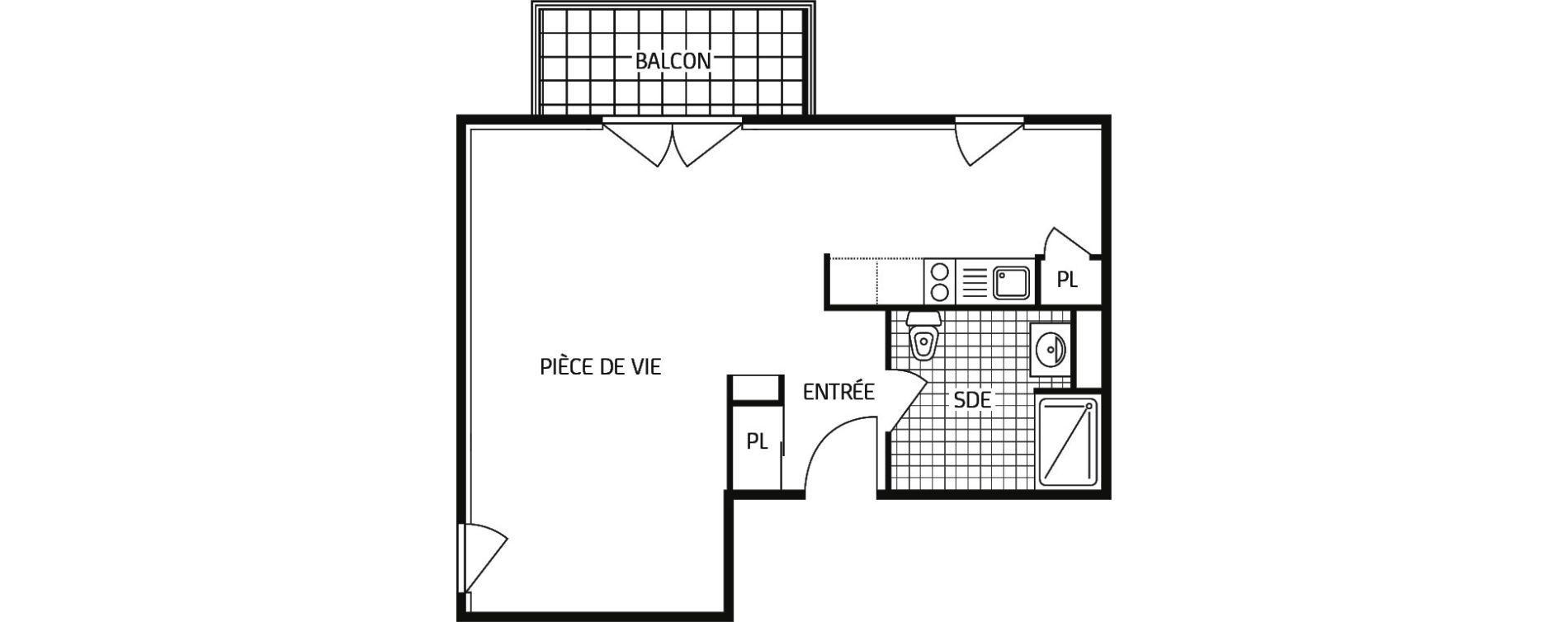 Appartement T1 bis de 38,05 m2 &agrave; Montbazon Centre