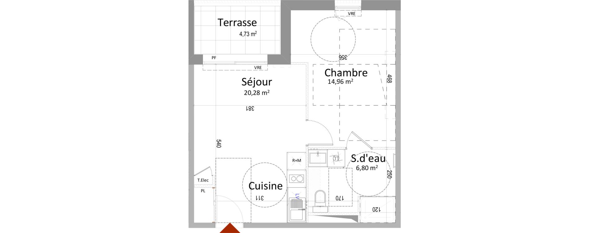 Appartement T2 de 42,04 m2 &agrave; Montbazon Centre