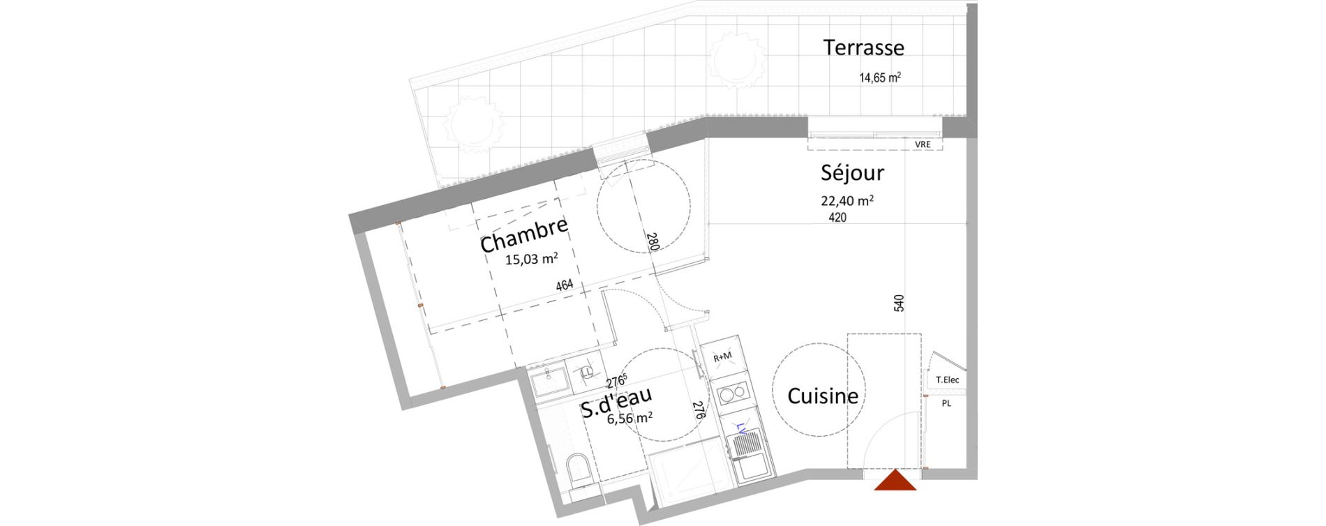 Appartement T2 de 43,99 m2 &agrave; Montbazon Centre