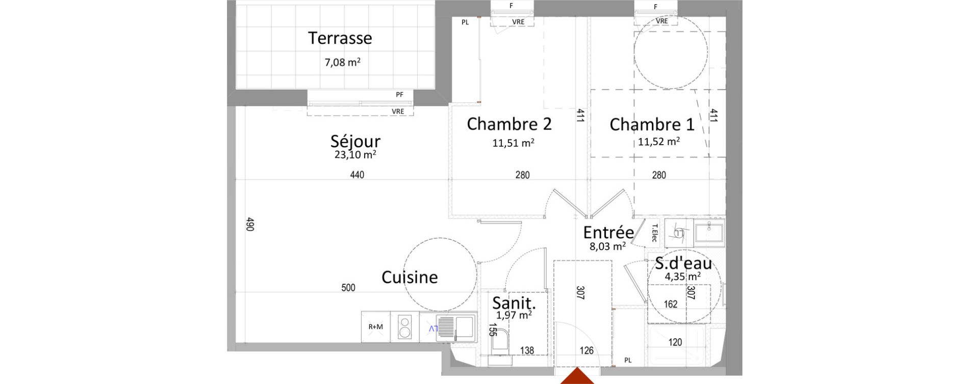 Appartement T3 de 60,48 m2 &agrave; Montbazon Centre