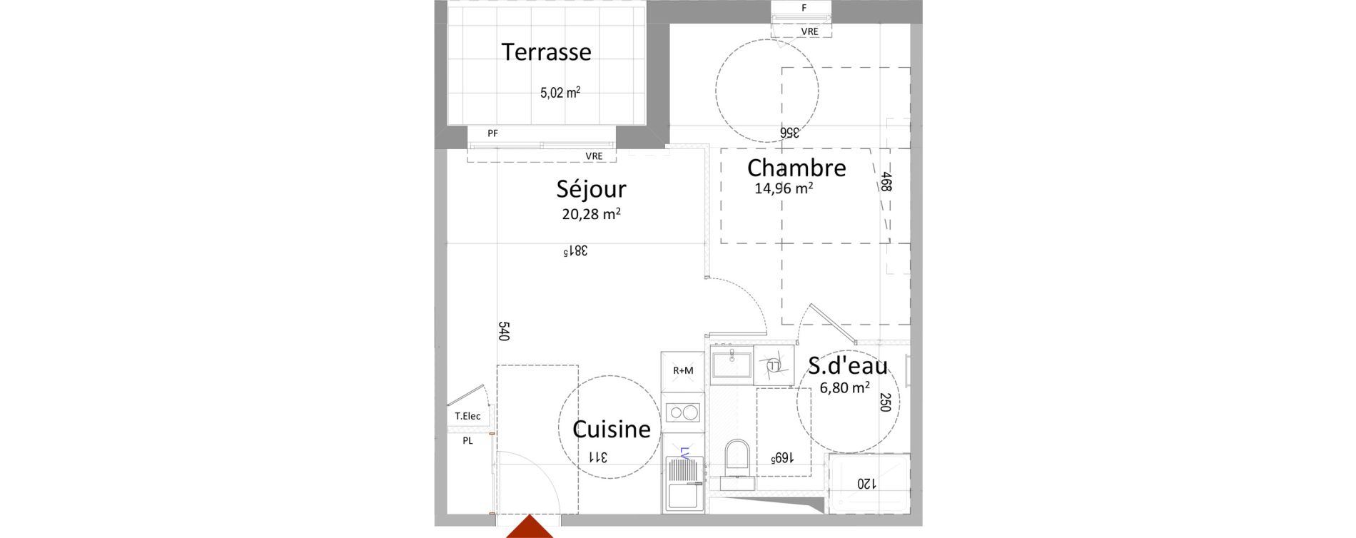 Appartement T2 de 42,04 m2 &agrave; Montbazon Centre