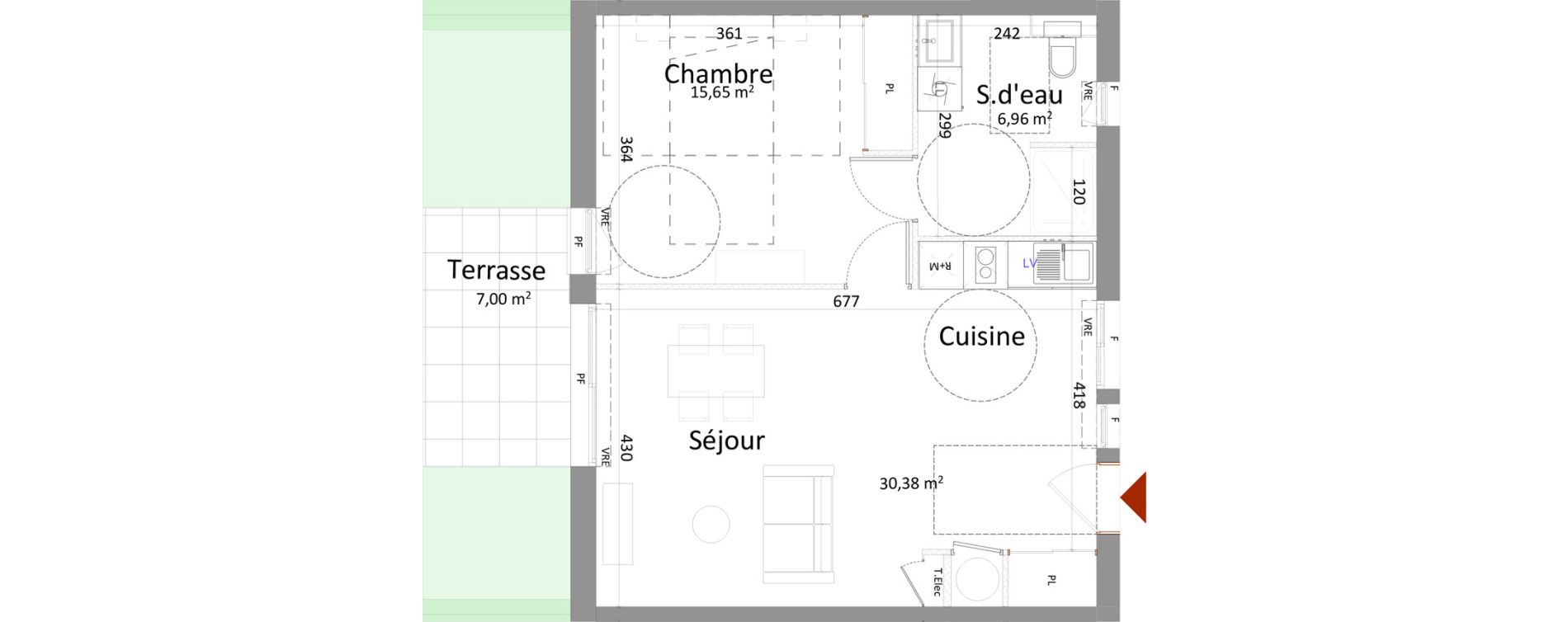 Maison T2 de 52,99 m2 &agrave; Montbazon Centre