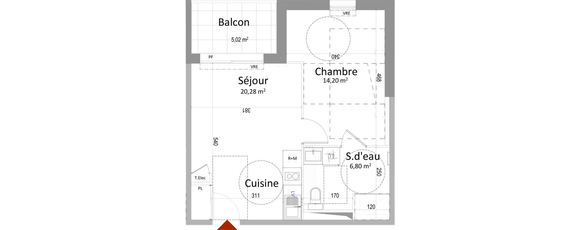 Appartement T2 de 41,28 m2 &agrave; Montbazon Centre