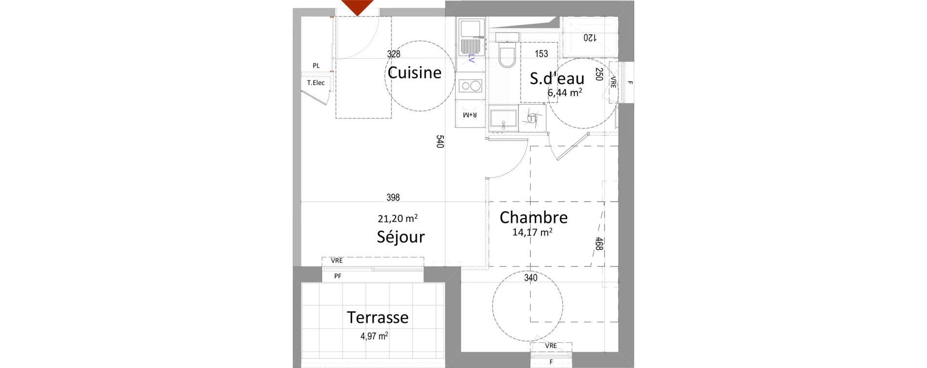 Appartement T2 de 41,81 m2 &agrave; Montbazon Centre