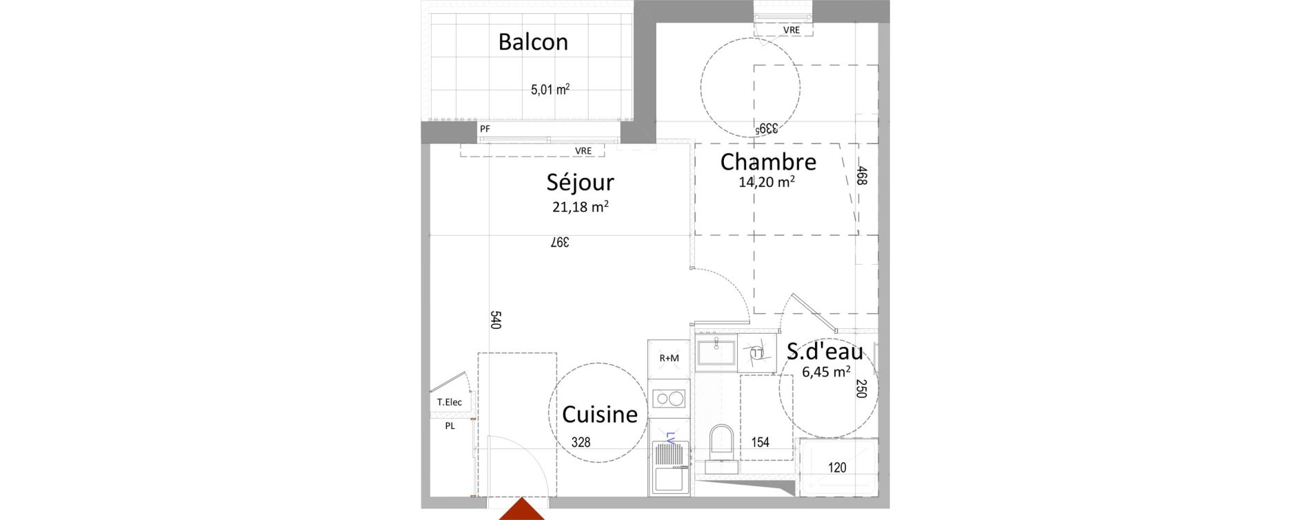 Appartement T2 de 41,83 m2 &agrave; Montbazon Centre