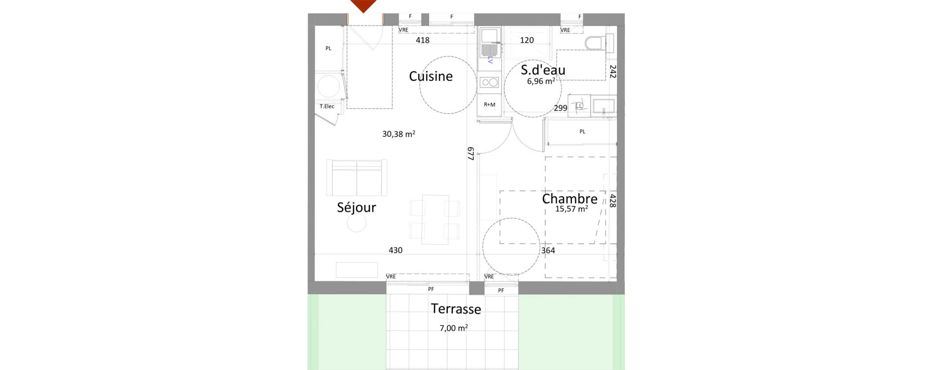 Maison T2 de 52,91 m2 &agrave; Montbazon Centre