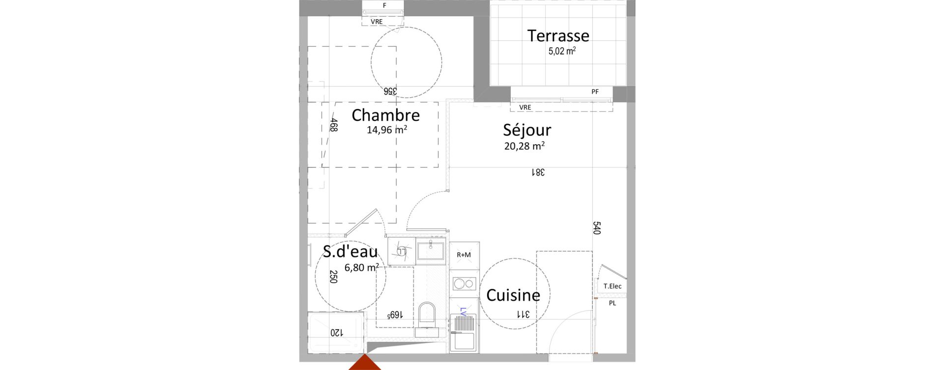 Appartement T2 de 42,04 m2 &agrave; Montbazon Centre