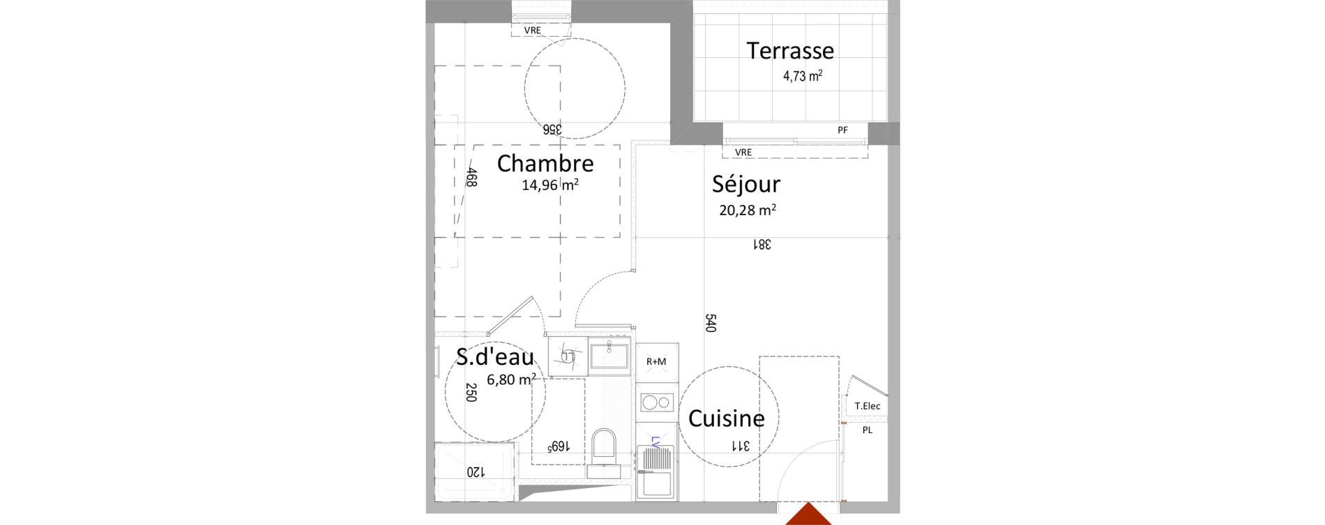 Appartement T2 de 42,04 m2 &agrave; Montbazon Centre