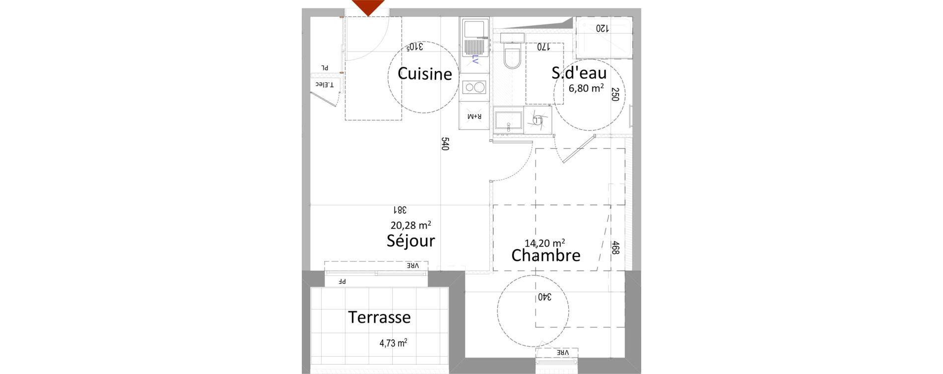 Appartement T2 de 41,28 m2 &agrave; Montbazon Centre