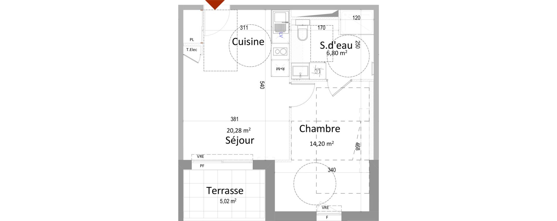 Appartement T2 de 41,28 m2 &agrave; Montbazon Centre