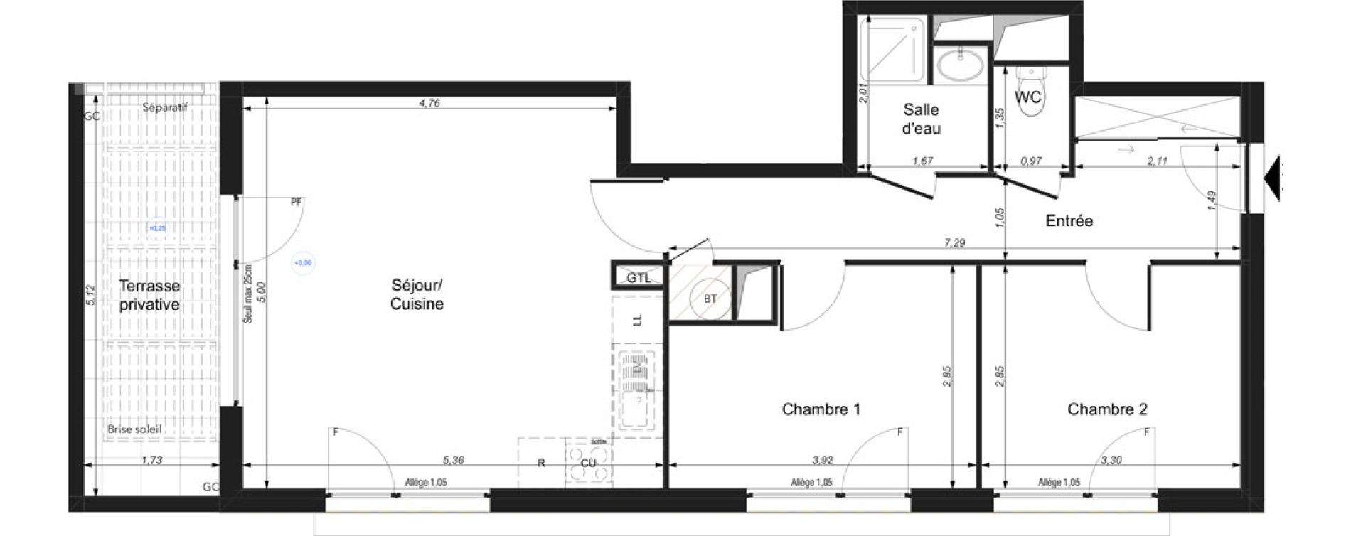 Appartement T3 de 59,60 m2 &agrave; Montlouis-Sur-Loire Centre
