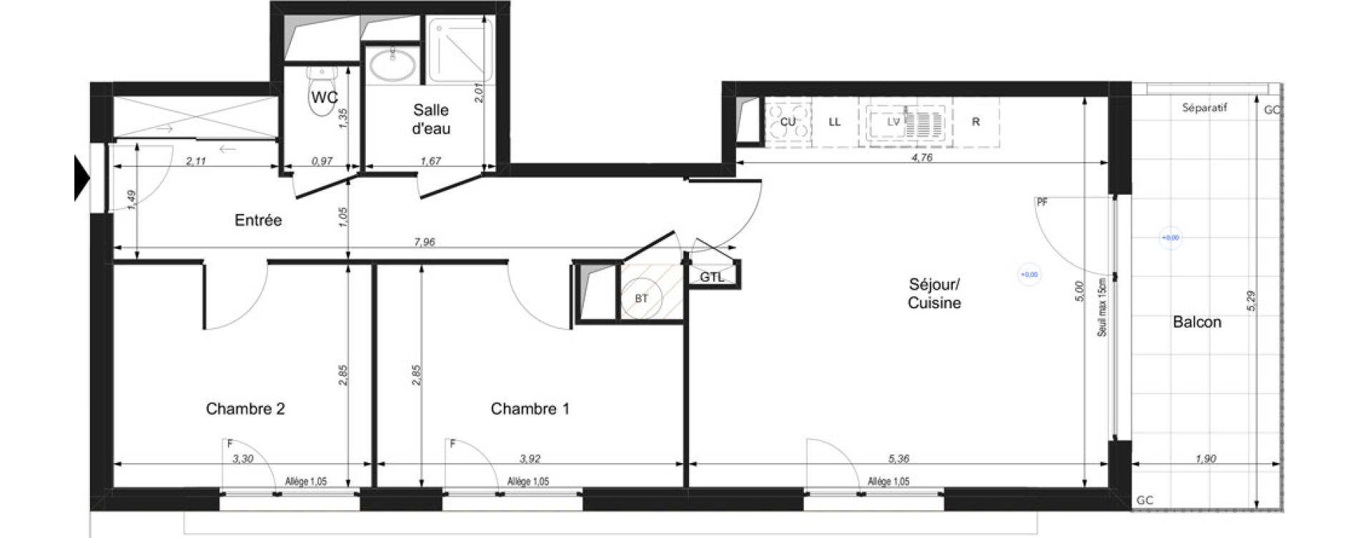 Appartement T3 de 60,21 m2 &agrave; Montlouis-Sur-Loire Centre