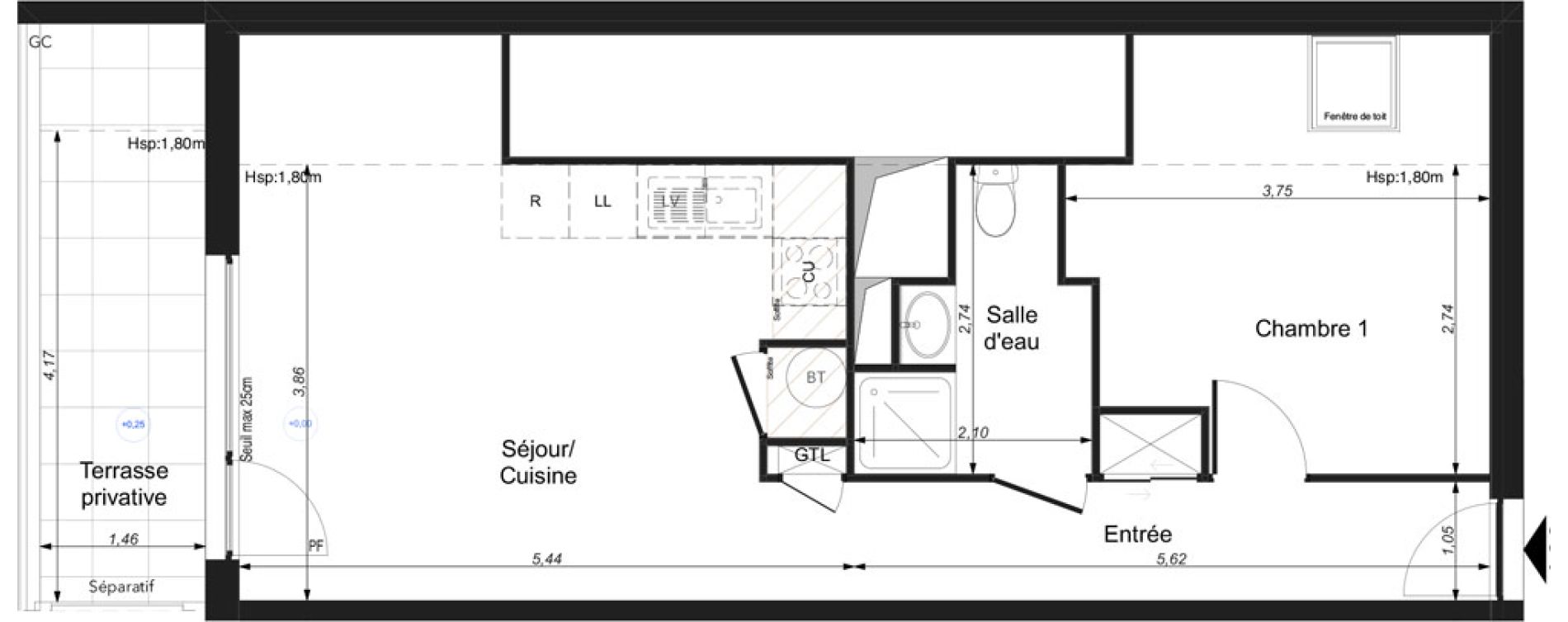 Appartement T2 de 40,24 m2 &agrave; Montlouis-Sur-Loire Centre