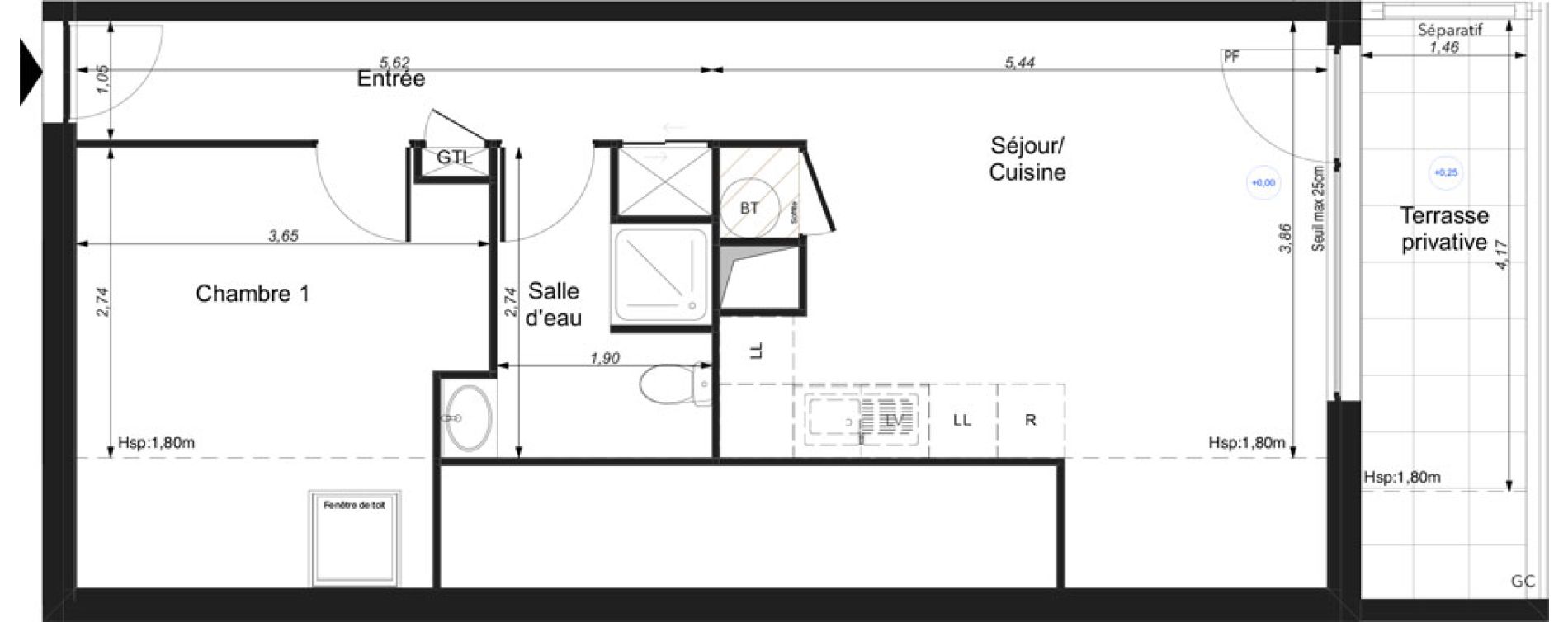 Appartement T2 de 40,97 m2 &agrave; Montlouis-Sur-Loire Centre