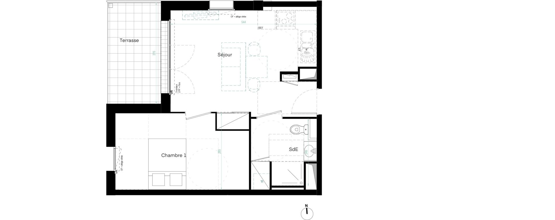 Appartement T2 de 40,28 m2 &agrave; Montlouis-Sur-Loire Centre