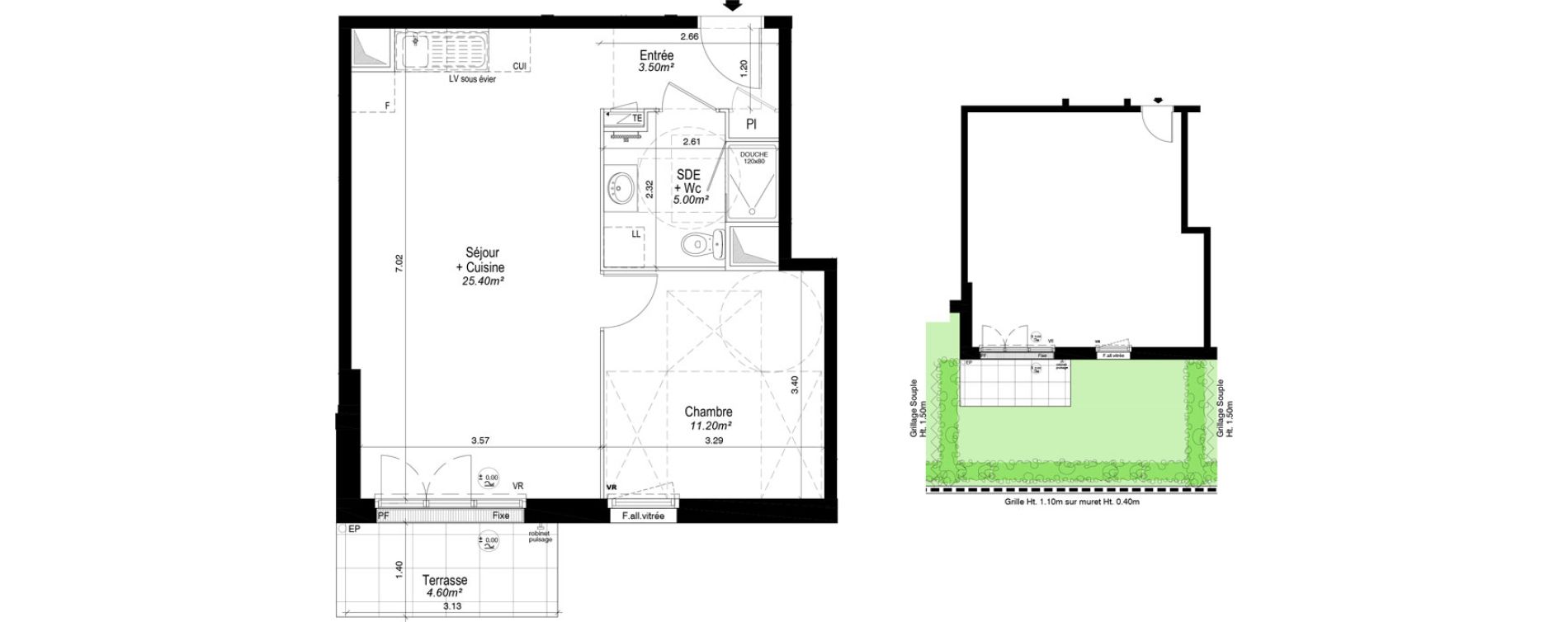 Appartement T2 de 45,10 m2 &agrave; Notre-Dame-D'O&eacute; Centre