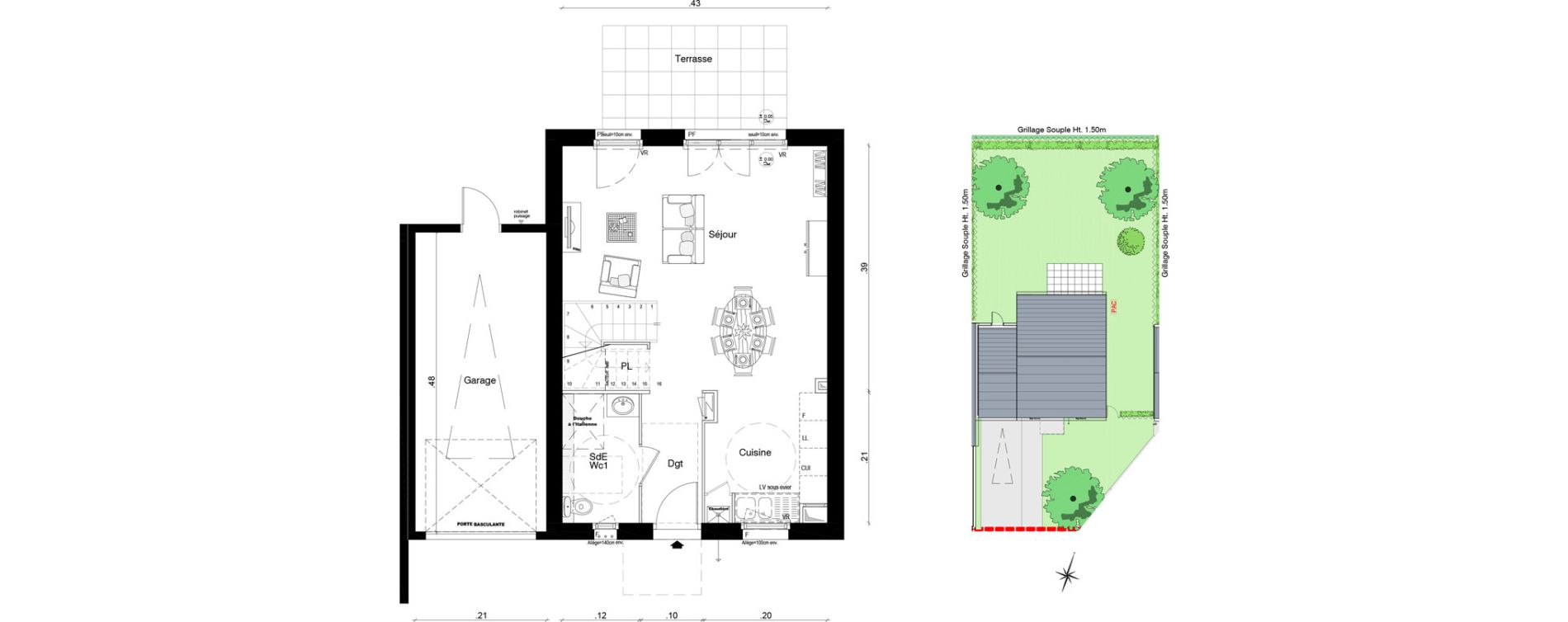 Maison T4 de 84,73 m2 &agrave; Notre-Dame-D'O&eacute; Centre