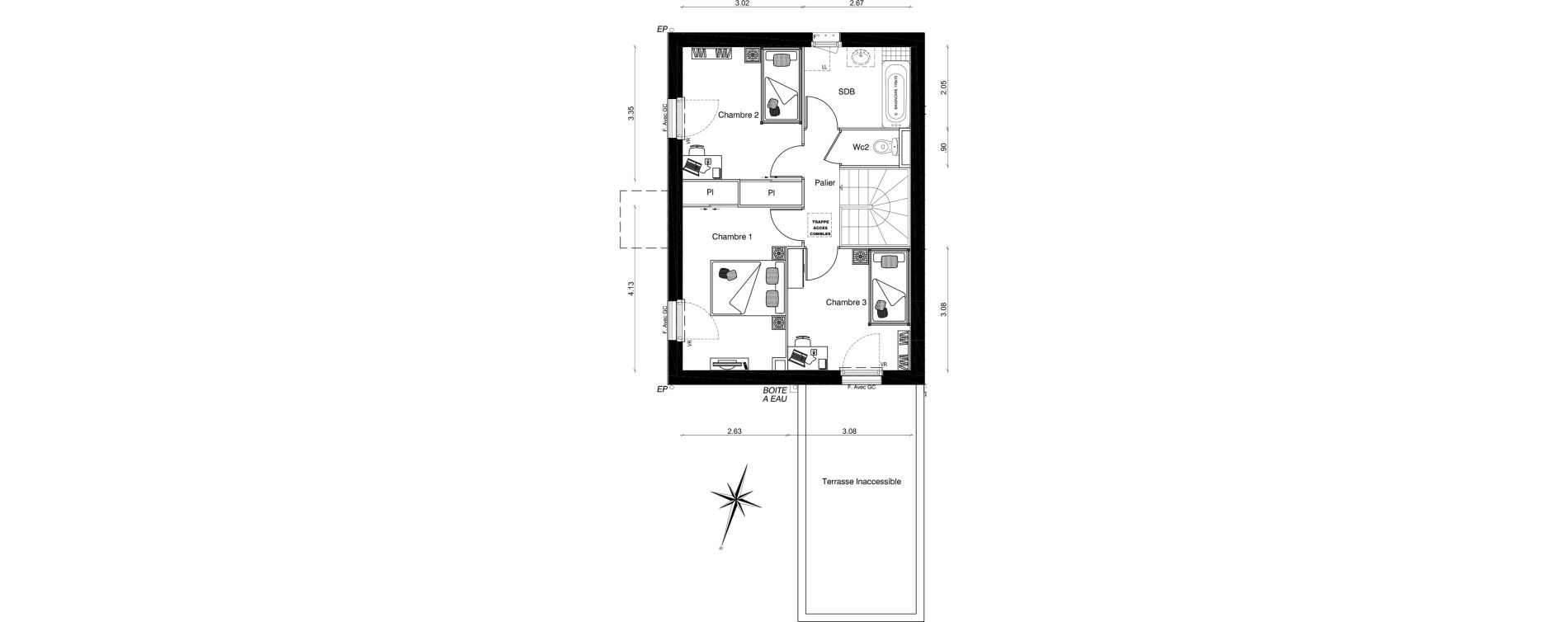 Maison T4 de 85,70 m2 &agrave; Notre-Dame-D'O&eacute; Centre