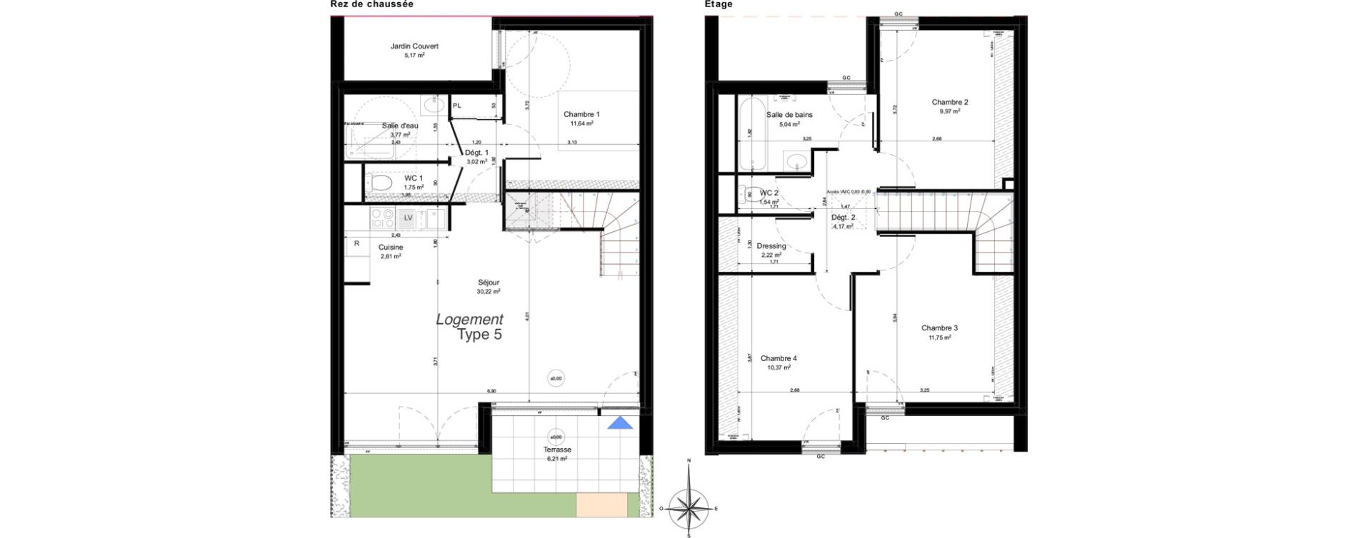 Maison T5 de 98,07 m2 &agrave; Notre-Dame-D'O&eacute; Centre