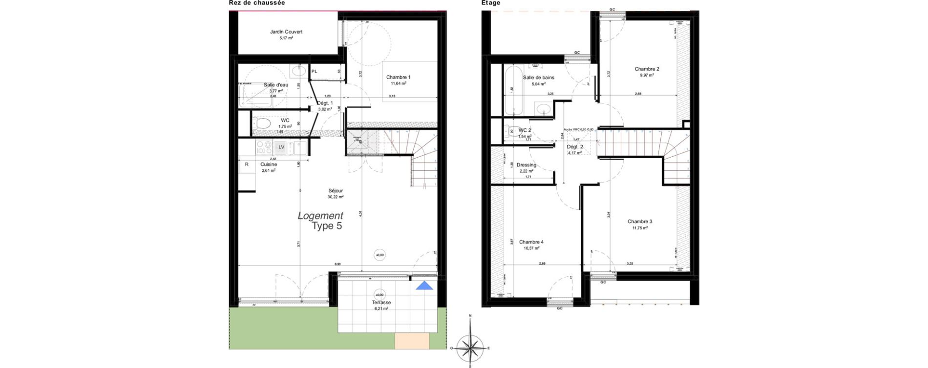 Maison T5 de 98,07 m2 &agrave; Notre-Dame-D'O&eacute; Centre