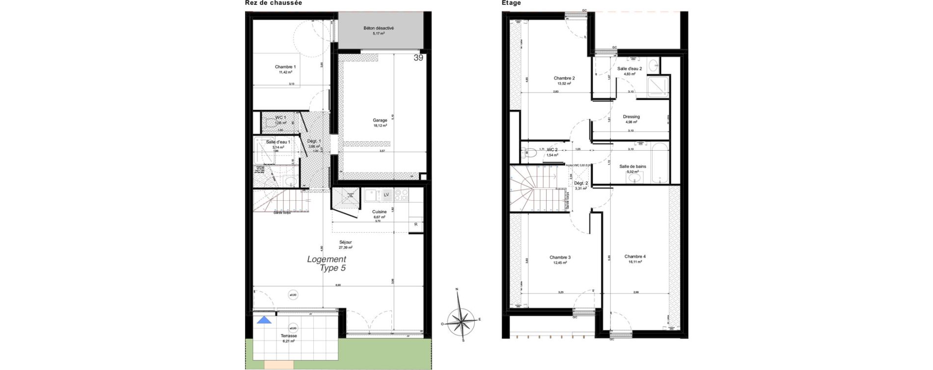 Maison T5 de 115,71 m2 &agrave; Notre-Dame-D'O&eacute; Centre