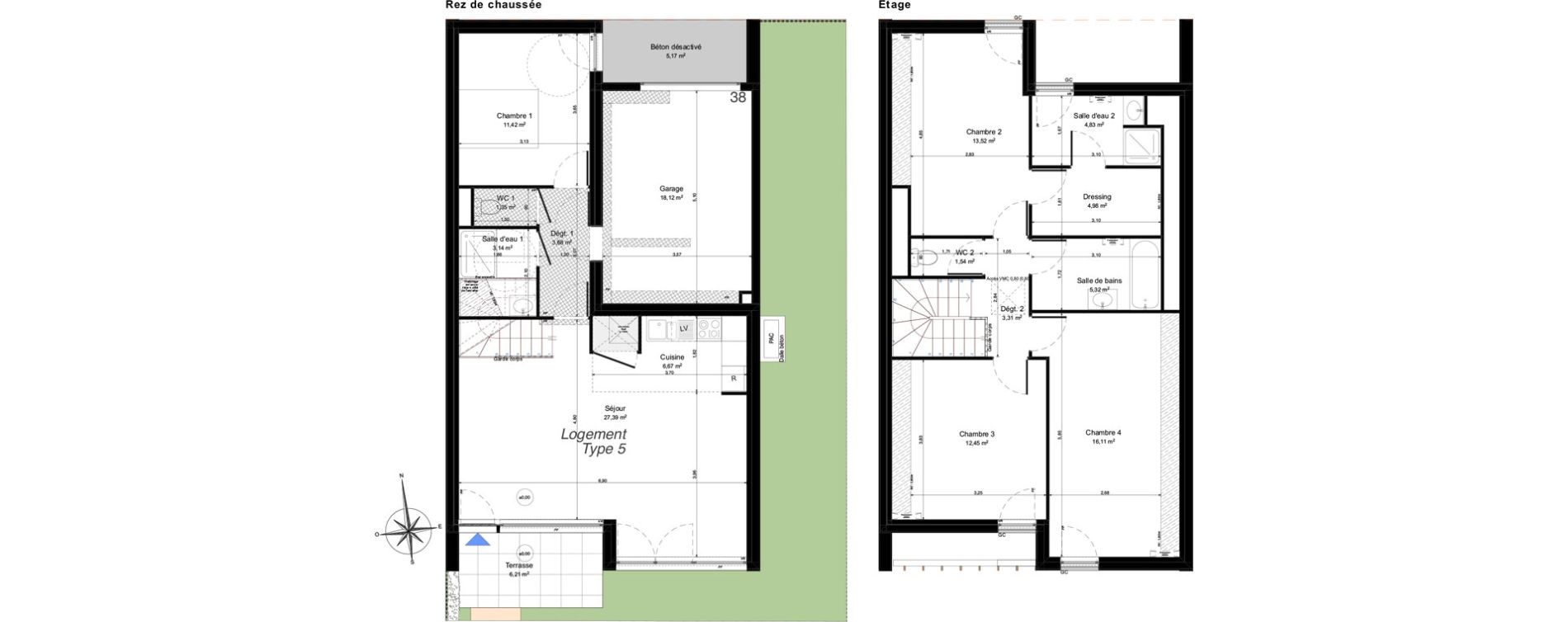 Maison T5 de 115,71 m2 &agrave; Notre-Dame-D'O&eacute; Centre