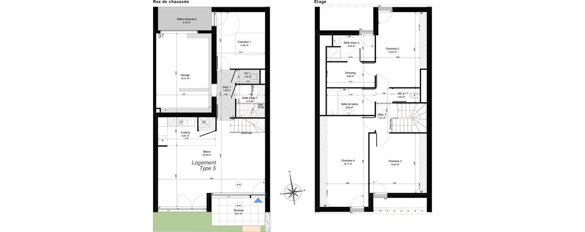 Maison T5 de 115,21 m2 &agrave; Notre-Dame-D'O&eacute; Centre