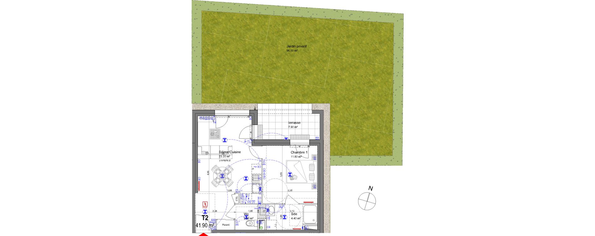 Appartement T2 de 41,90 m2 &agrave; Saint-Avertin Centre
